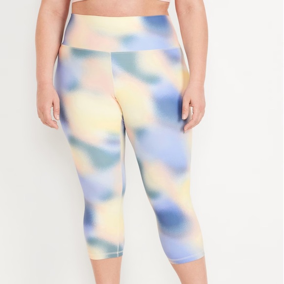 NWT OLD NAVY High-Waisted PowerSoft Color: Multi Print (Blue - Picture 7 of 9